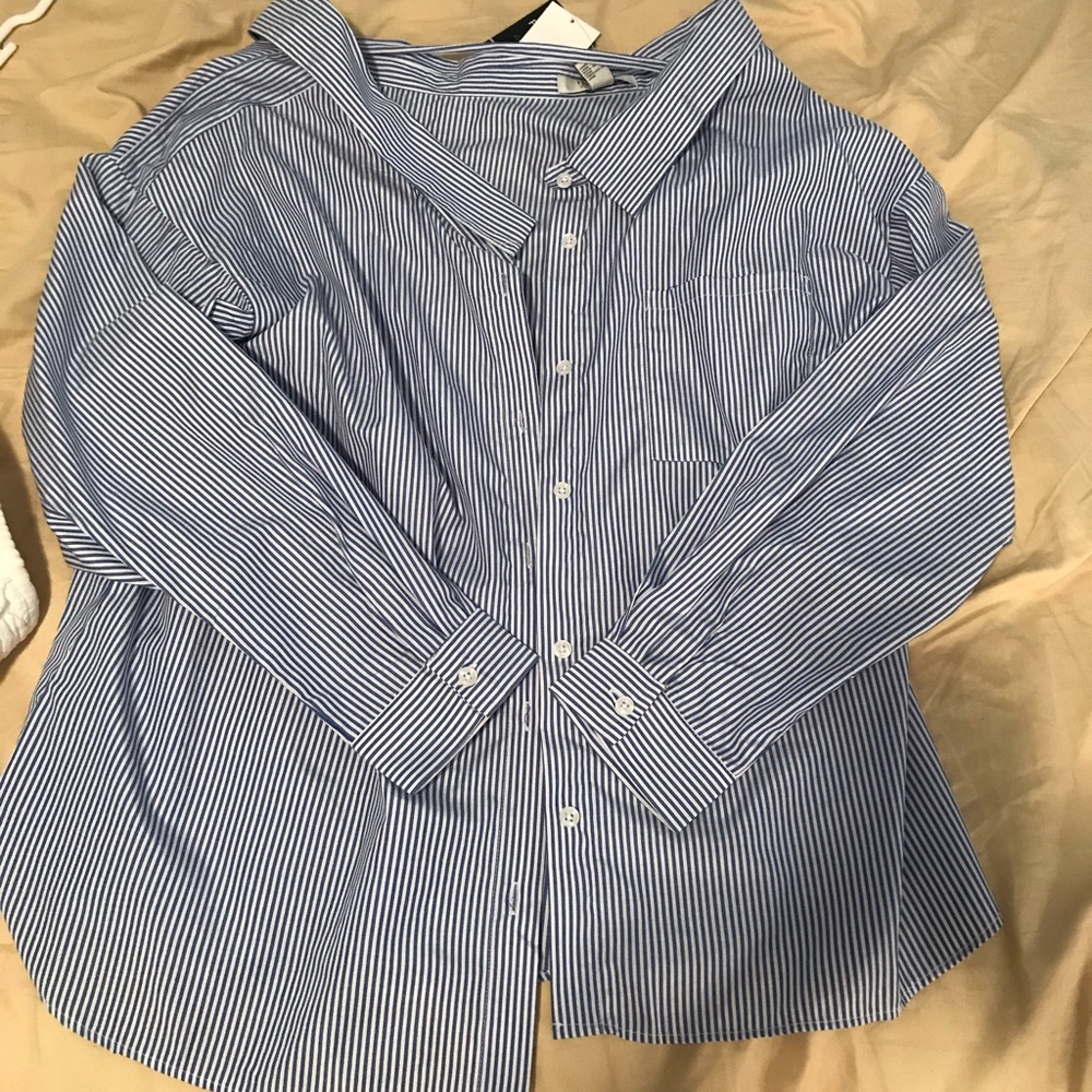 Forever 21 Blue pinstriped shirt